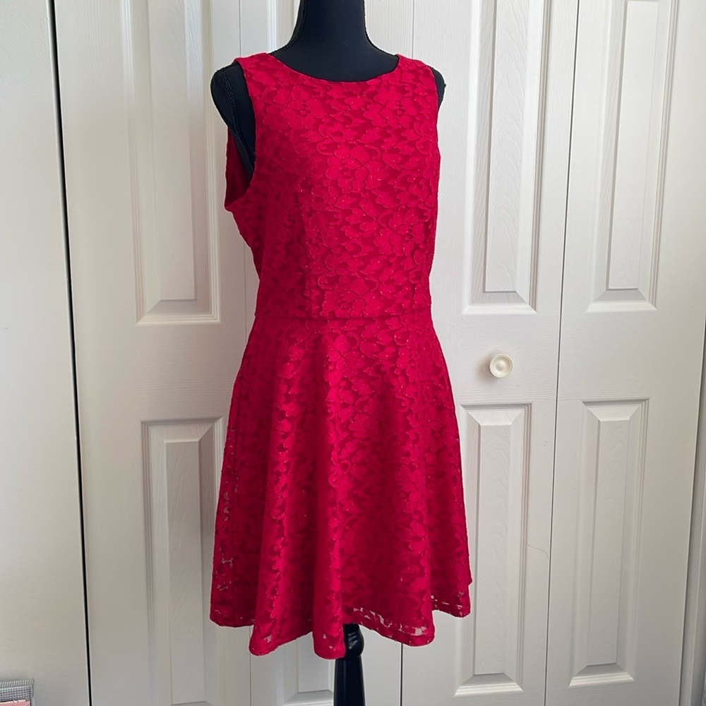 Speechless, red lace dress size 13